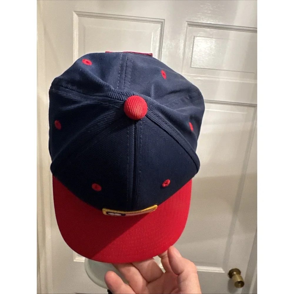 Black Clover x Rawlings Navy Blue Red Stretch Fitted Hat Cap Sz S/M